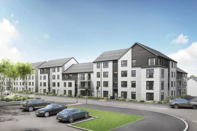 External CGI of apartments at Riverside Quarter, Bucksburn
