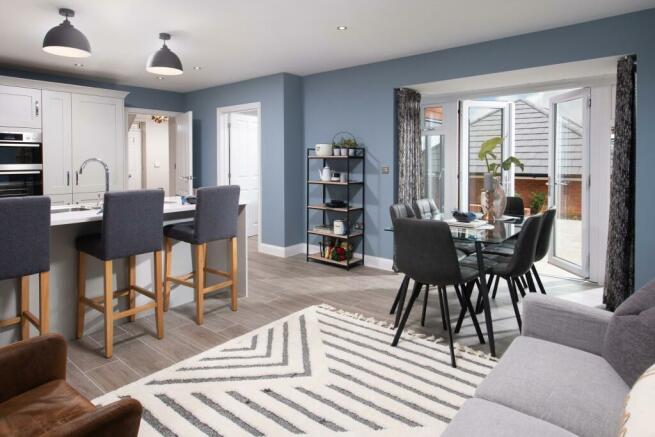 internal view of a spacious open-plan kitchen-diner