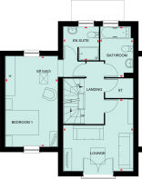 First floor floorplan of the three bedroom Cannington