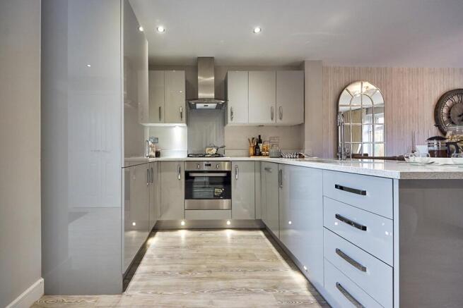 Beautifully designed kitchen with ample cupboard space
