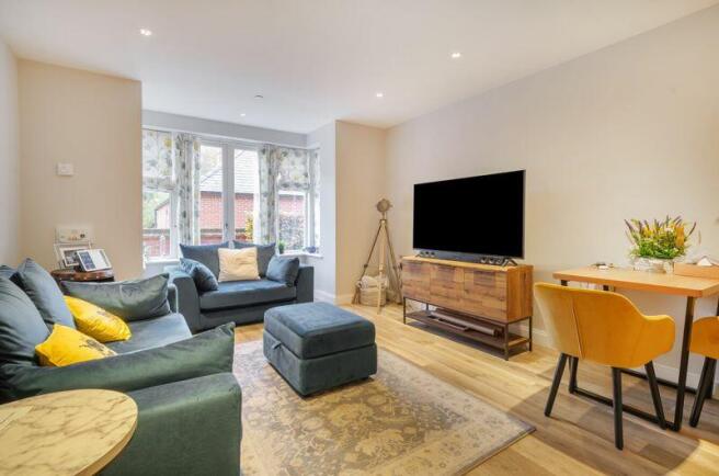 Living room with patio access