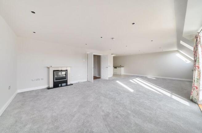 Living/dining room through to kitchen
