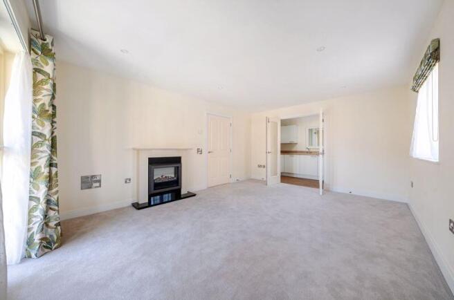 Living/dining room through to kitchen