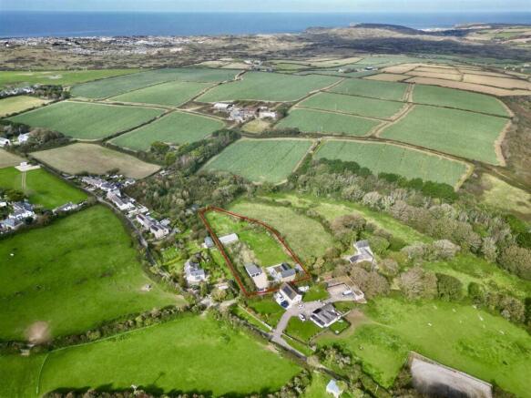Aerial view with Penhale Sand Dunes