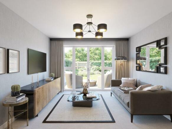 The Bedale bungalow living room CGI
