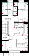 First floor plan Brandon, 3 bedroom home