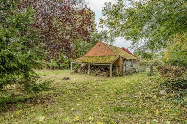 Barn and proposed parking