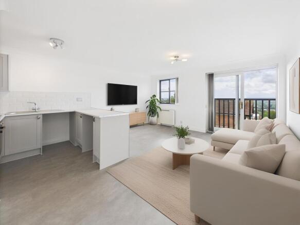 Open-Plan Living (Virtually Furnished)