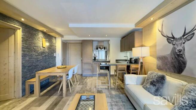 Living room apartment Courchevel Moriond