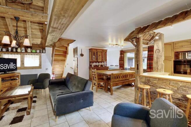living room chalet meribel center