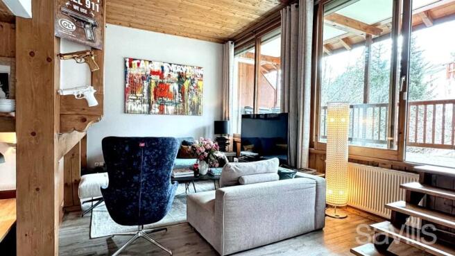 Bright living room Courchevel Moriond