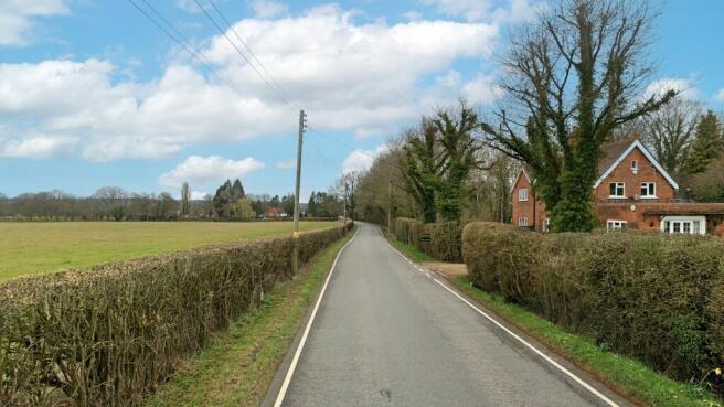 On residential road.