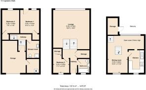 1- Floor Plan. 13 Captains Walk, Saundersfoot, Pem
