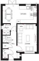 First floor plan of our 4 bed Kingsley home