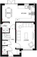 Floorplan of the Kingsley Special. 4 bed home. Ground floor.