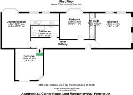 Floor plan Apartment 23, Charter House PO1 2SG.JPG