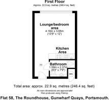 Floor plan Flat 58, The Roundhouse. PO1 3SG.JPG