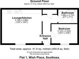 Floor plan Flat 1, Wish Place. PO5 2SA.JPG