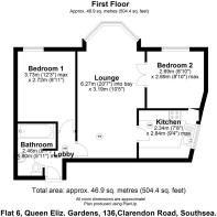 Floor plan Flat 6136Clarendon Rd. PO4 0SF (002).JP
