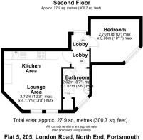 Floor plan Flat 5, 205, London Rd. PO2 9AJ.JPG