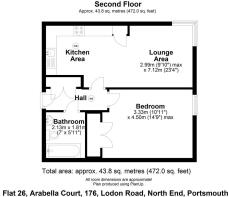 Floor plan Flat 26, Arabella Court PO2 9DP.JPG