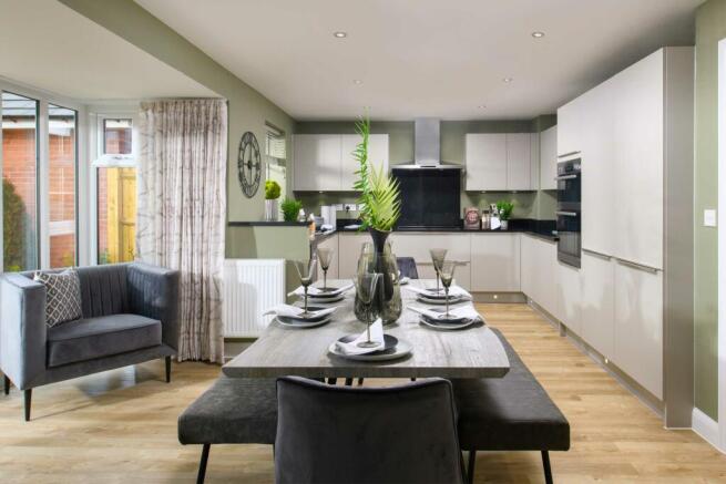 View of the kitchen-diner in the four bedroom Holden