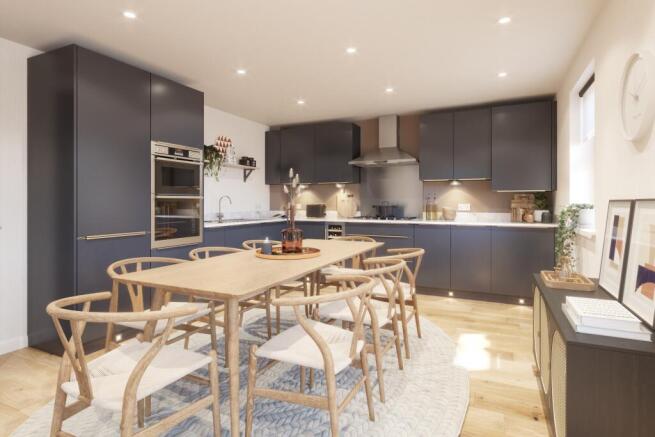 Open plan kitchen and dining room