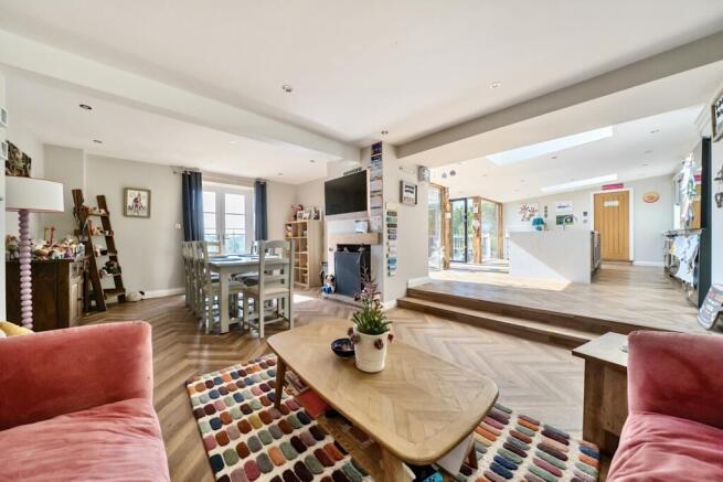 Open plan kitchen living and dining room
