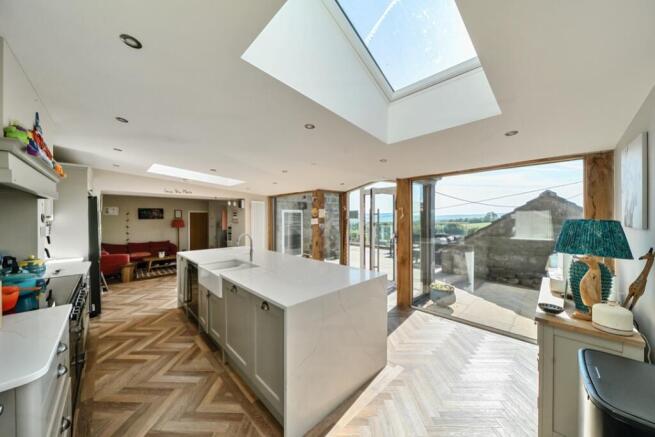 Open-plan kitchen dining and lving room