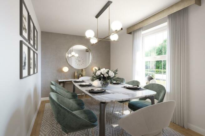 Internal view of the dining room in the four bedroom Ashington