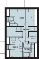 Second floor plan of the Hertford 4 bedroom home
