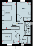 First floor plan of the Bayswater 4 bedroom home