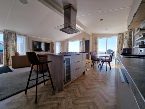 Looking Through Kitchen Towards French Doors