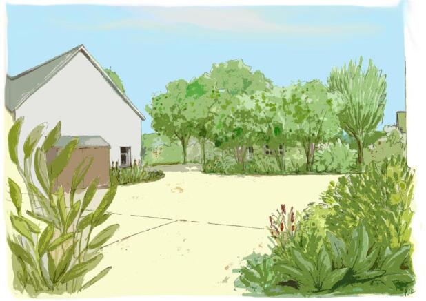 View looking north east from within site (between 