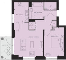 Fenton Apartments - 1bedroom floorplan