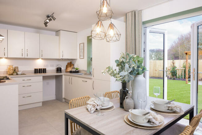 Internal image of the kitchen and dining area in the Moresby