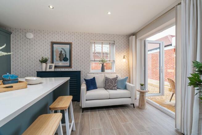 Interior view of the kitchen & family space in our 4 bed Alderney