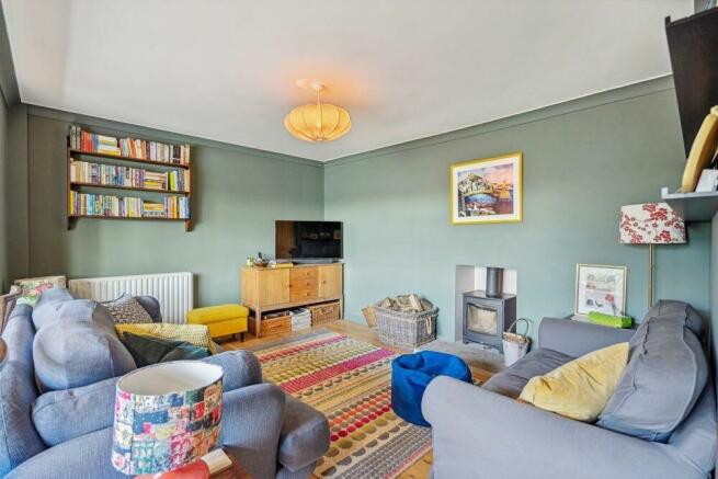 Living room with bay window