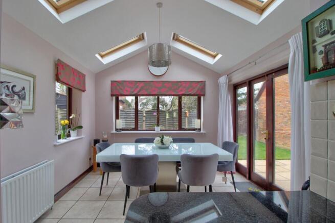 Dining room with lovely roof windows