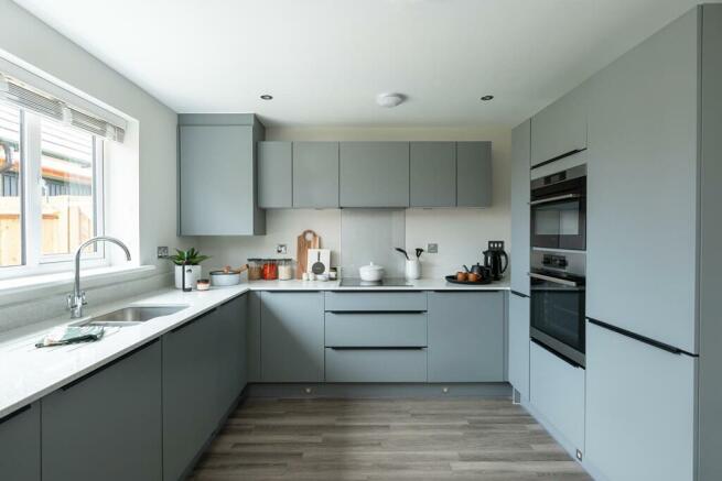 Modern kitchen with ample storage and worktop space