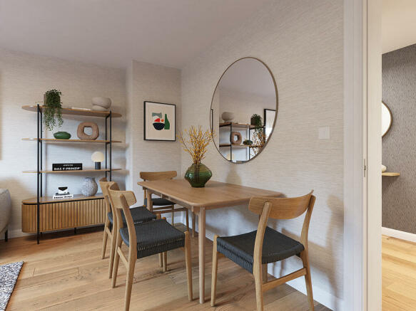 Internal image of the dining area in the falkirk apartment