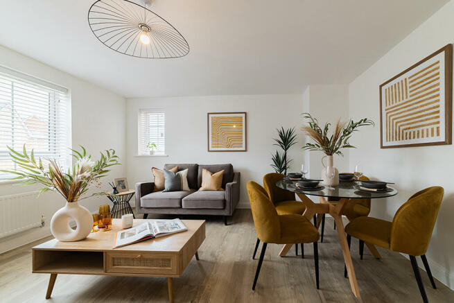 Internal photo of the falkirk 2 bed apartment living & dining area