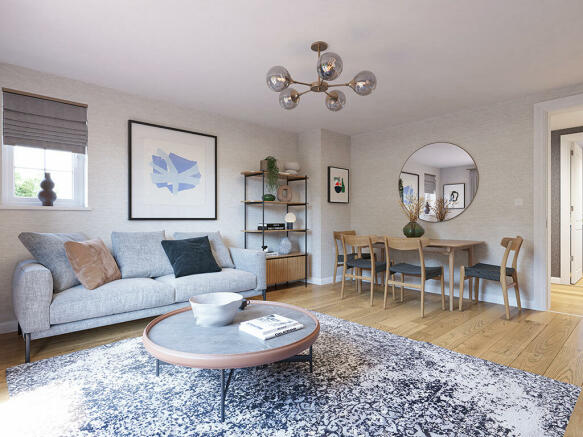 Internal image of the living dining area in the falkirk apartment