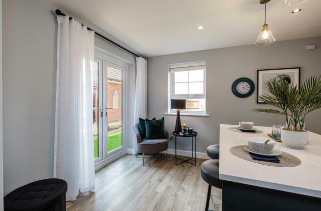 Interior view of our4 bed Alderney kitchen & family space