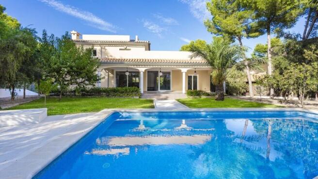 back yard with pool