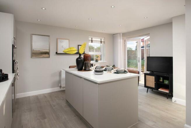 Internal view of the kitchen dining area of an Alderney house type