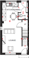 Floor Plan of Ground Floor of Brookvale House Type