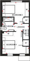 Floor Plan of First Floor of Brookvale House Type