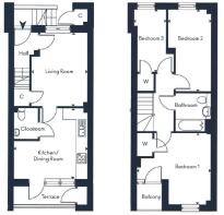 3 bed 1 bath 1 WC