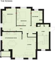 Floorplan of the Rowan 2 bedroom apartment